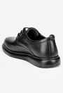 Pantofi barbati din piele naturala neagra cu varf rotunjit