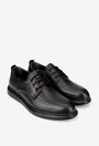Pantofi barbati din piele naturala neagra cu varf rotunjit