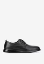 Pantofi barbati din piele naturala neagra cu varf rotunjit