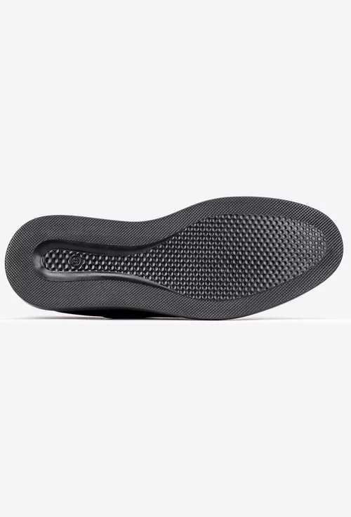 Pantofi barbati din piele naturala neagra cu varf rotunjit
