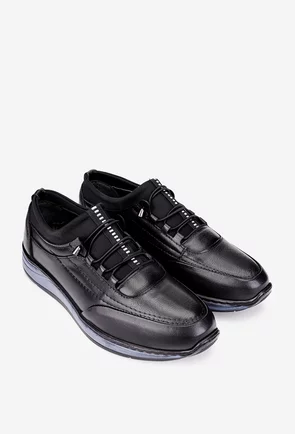 Pantofi barbati din piele naturala si material textil