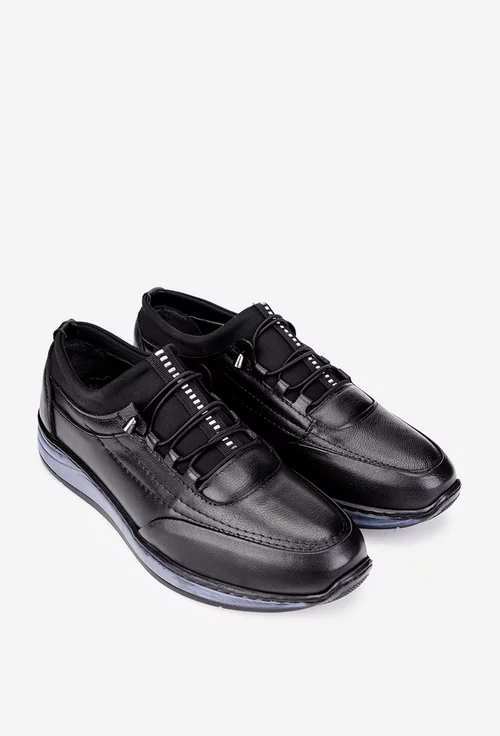 Pantofi barbati din piele naturala si material textil