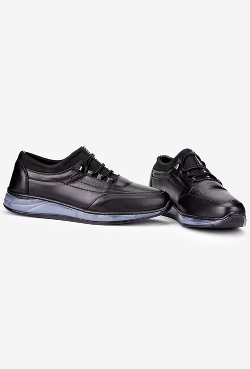 Pantofi barbati din piele naturala si material textil