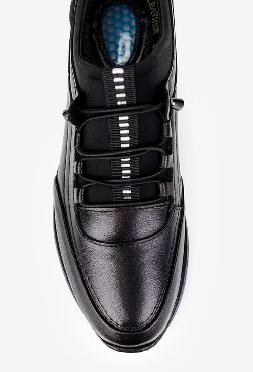 Pantofi barbati din piele naturala si material textil