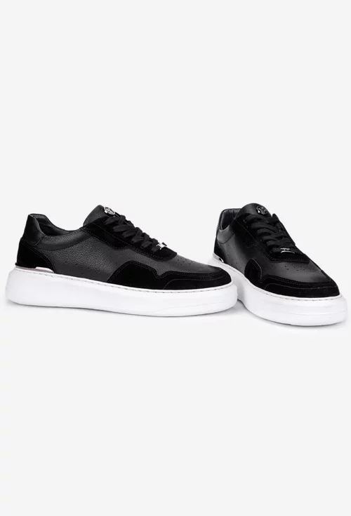 Pantofi barbati din piele neagra