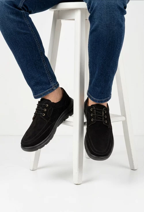 Pantofi barbati din piele neagra