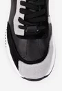 Pantofi barbati din piele neagra cu detalii gri