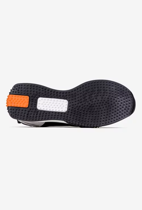Pantofi barbati din piele neagra cu detalii gri
