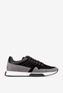 Pantofi barbati din piele neagra cu gri