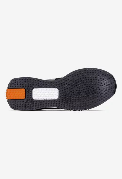 Pantofi barbati din piele neagra cu gri