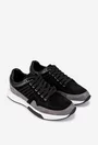 Pantofi barbati din piele neagra cu gri