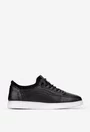 Pantofi barbati din piele neagra cu siret elastic