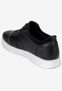 Pantofi barbati din piele neagra cu siret elastic