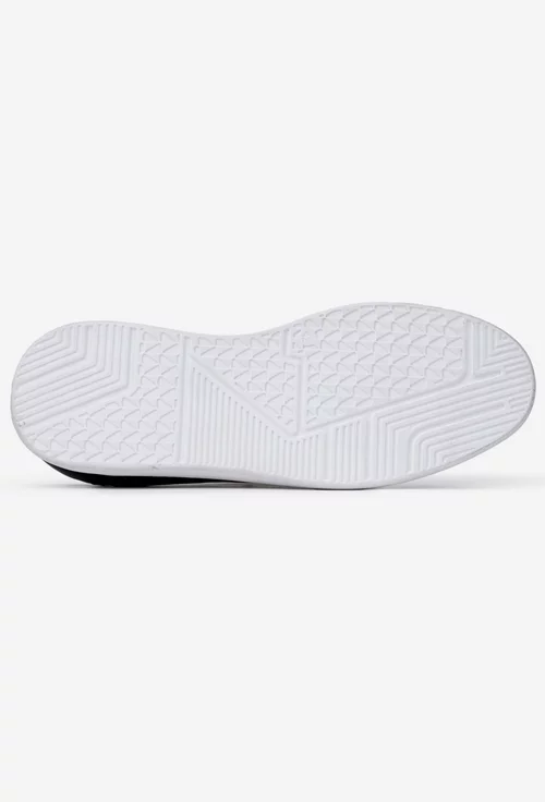 Pantofi barbati din piele neagra cu siret elastic