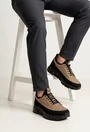 Pantofi barbati din piele taupe cu negru