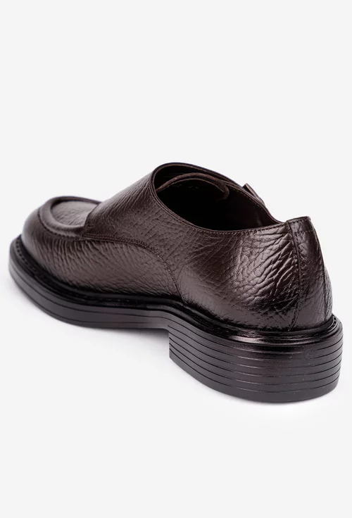 Pantofi barbati din piele texturata maro