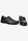 Pantofi barbati din piele texturata neagra cu elastic