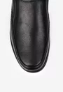 Pantofi barbati din piele texturata neagra cu elastic