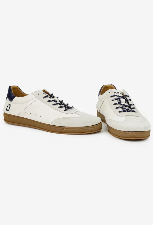 Pantofi barbati ecru cu gri din piele picture - 5