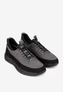 Pantofi barbati gri cu negru din piele nabuc si material textil