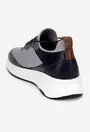 Pantofi barbati gri cu negru din piele si material textil