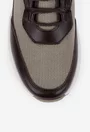 Pantofi barbati maro din piele si material textil