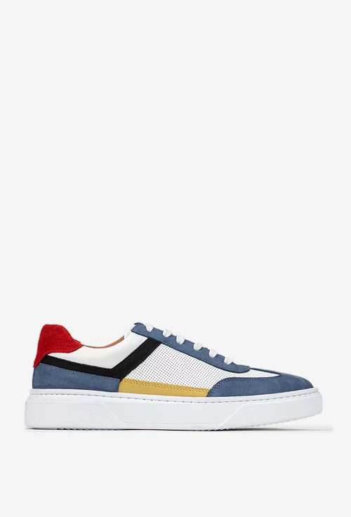 Pantofi barbati multicolori din piele