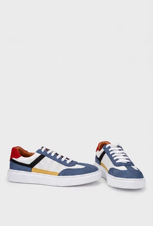 Pantofi barbati multicolori din piele