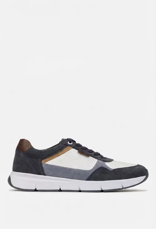 Pantofi barbati multicolori din piele intoarsa