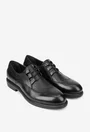 Pantofi barbati negri din piele cu model
