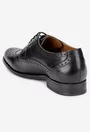 Pantofi barbati negri din piele naturala cu model