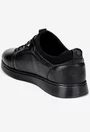 Pantofi barbati negri din piele naturala cu siret elastic