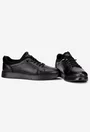 Pantofi barbati negri din piele naturala cu siret elastic
