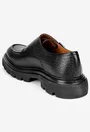 Pantofi barbati negri din piele texturata cu catarame metalice