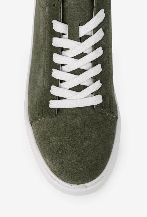 Pantofi barbati NUR din piele intoarsa kaki