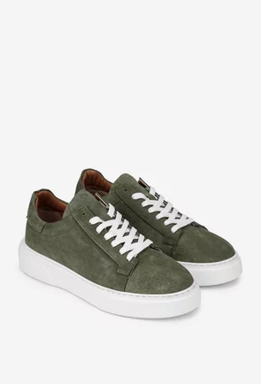 Pantofi barbati NUR din piele intoarsa kaki