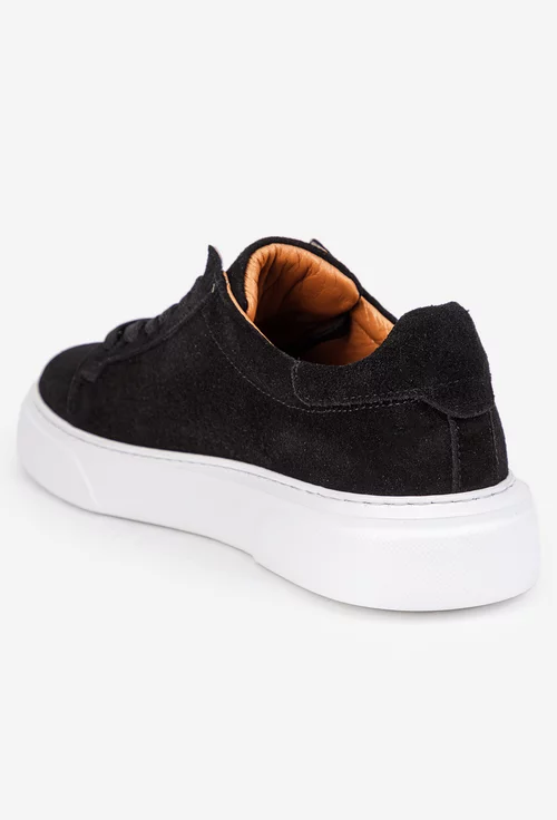 Pantofi barbati NUR din piele intoarsa neagra