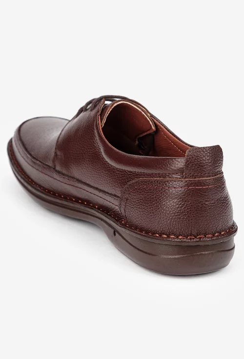 Pantofi barbati NUR din piele maro texturata picture - 3