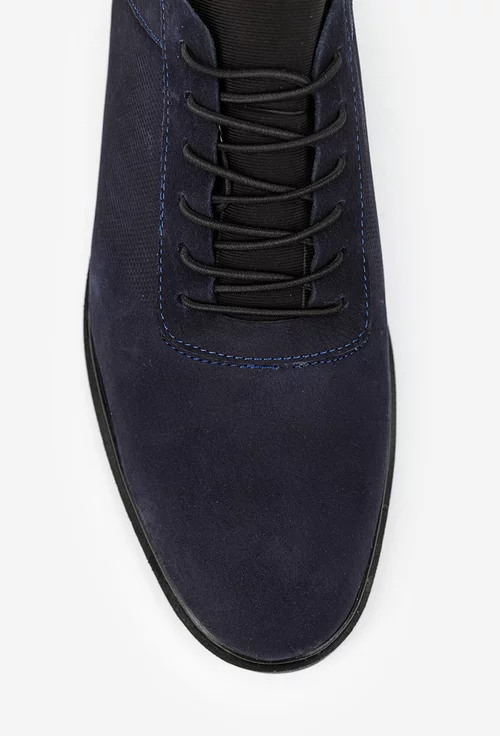 Pantofi barbati NUR din piele nabuc bleumarin picture - 6