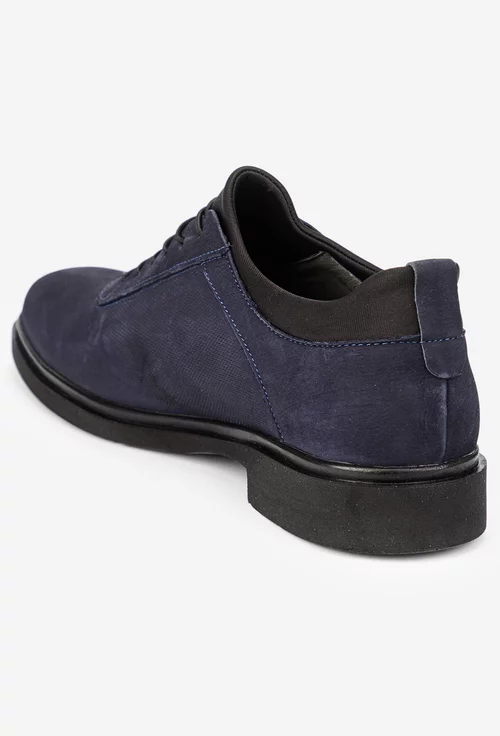 Pantofi barbati NUR din piele nabuc bleumarin picture - 3