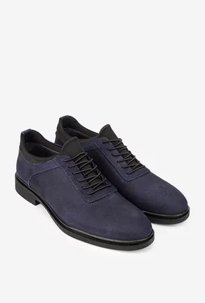 Pantofi barbati NUR din piele nabuc bleumarin