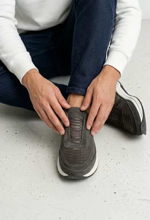 Pantofi barbati NUR din piele nabuc si croco neagra