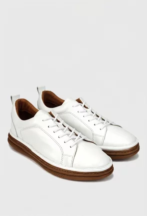 Pantofi barbati NUR din piele naturala alba