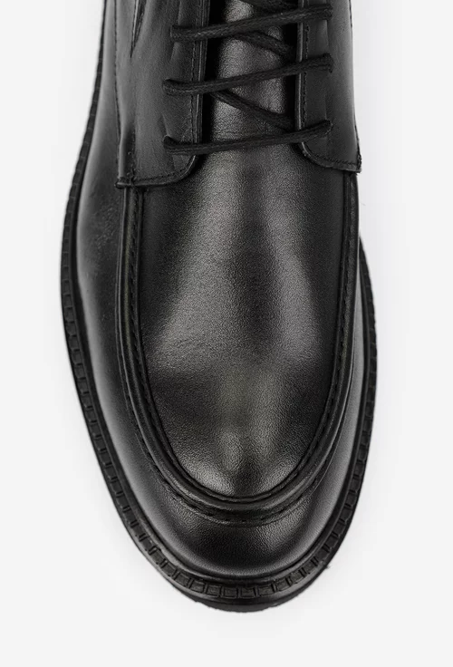 Pantofi barbati NUR din piele naturala neagra picture - 6