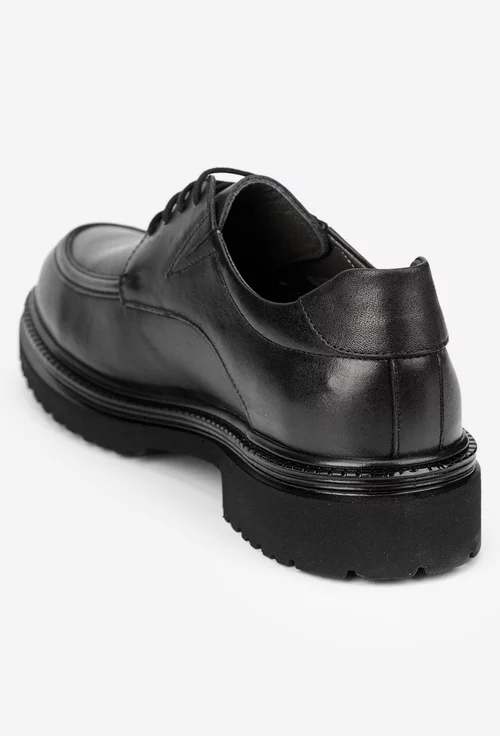 Pantofi barbati NUR din piele naturala neagra picture - 3