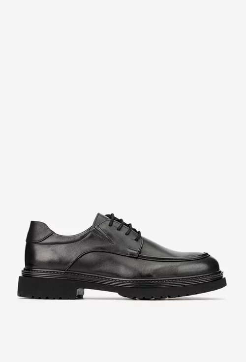Pantofi barbati NUR din piele naturala neagra picture - 2