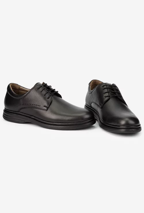 Pantofi barbati NUR din piele naturala neagra picture - 6