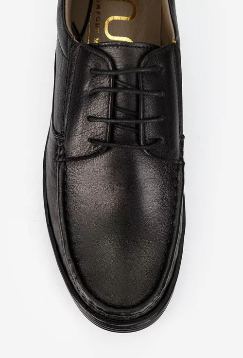 Pantofi barbati NUR din piele naturala neagra picture - 6