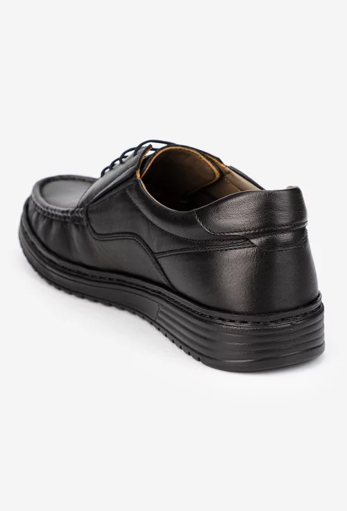 Pantofi barbati NUR din piele naturala neagra picture - 3