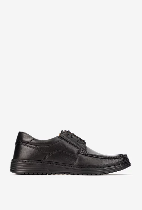 Pantofi barbati NUR din piele naturala neagra picture - 2